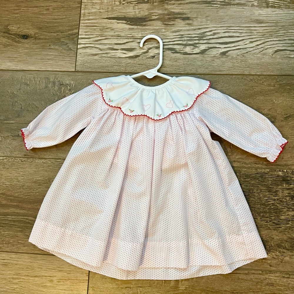 Heirloom Petit Ami Heart Embroidered Collar dress